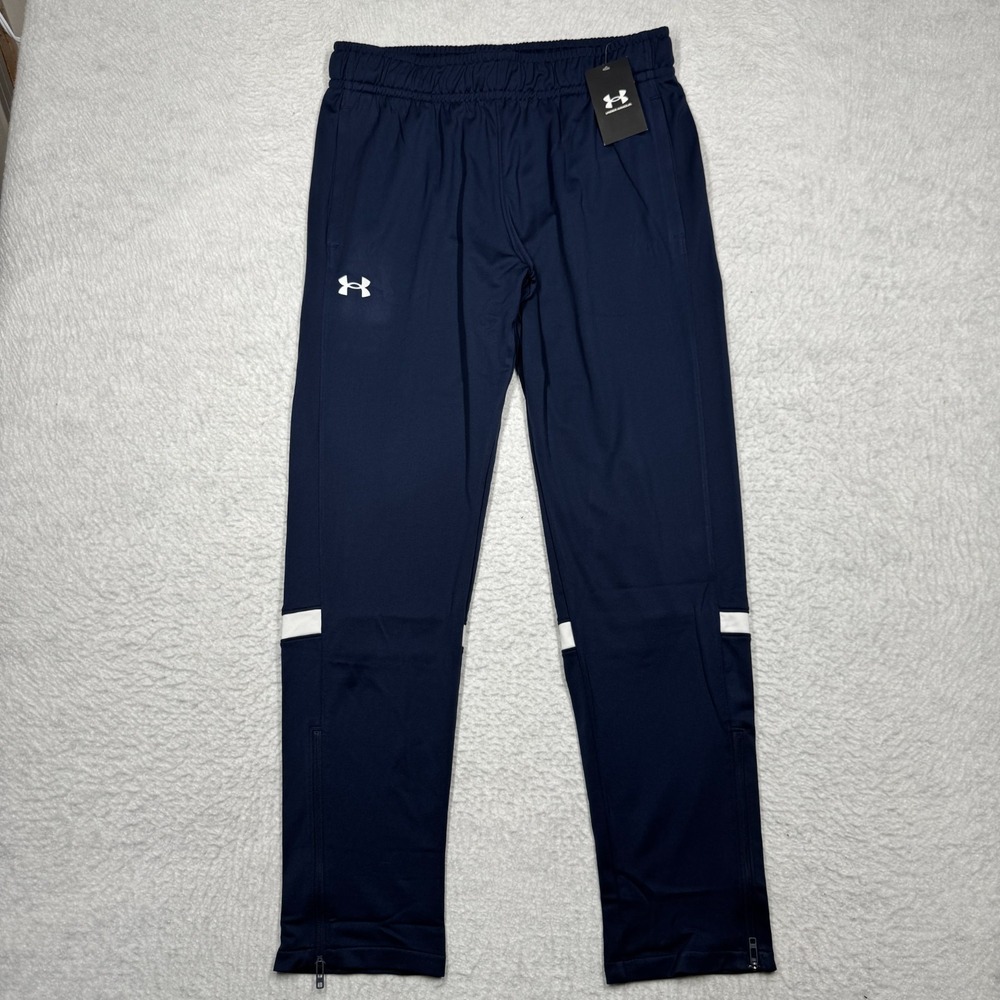 Under Armour Team Knit Warm Up Track Athletic Pants 1376885 Blue Men's Size L